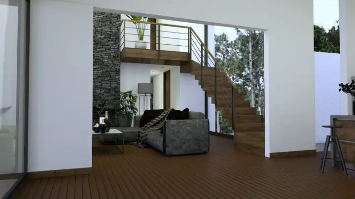 Vista interior de cabana
